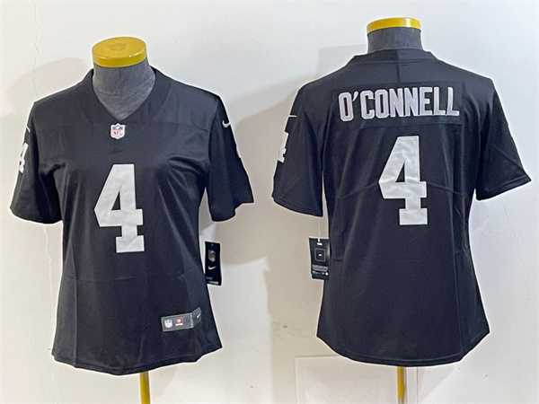 Women's Las Vegas Raiders #4 Aidan O'Connell Black Vapor Untouchable Limited Football Stitched Jersey